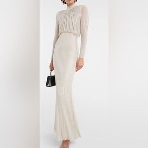 Self portrait embellished mesh gown